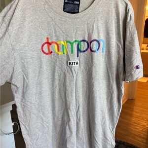 Kith Gray Multicolor Logo Men's Shirt